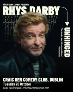 Rhys Darby – Unhinged — stand-up comedian at Craic Den Comedy Club, Dublin